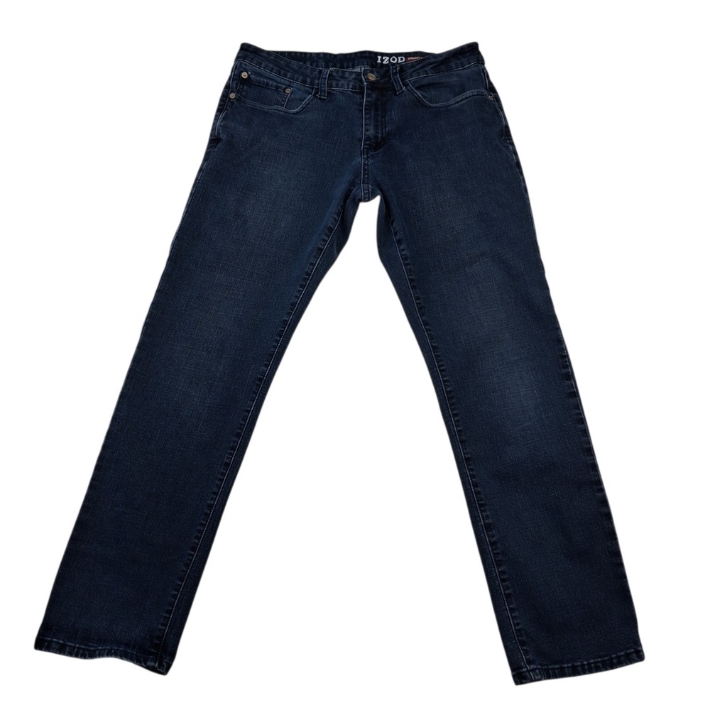 Izod Jeans Men's 32x30 (fits 32x29) Dark Blue Comfort Stretch Straight